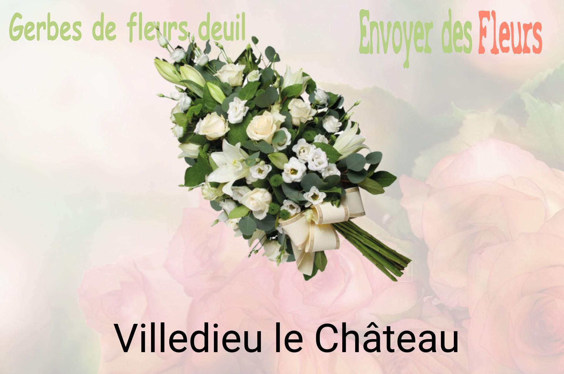 Gerbe de fleurs de deuil livrée à Villedieu-le-Château